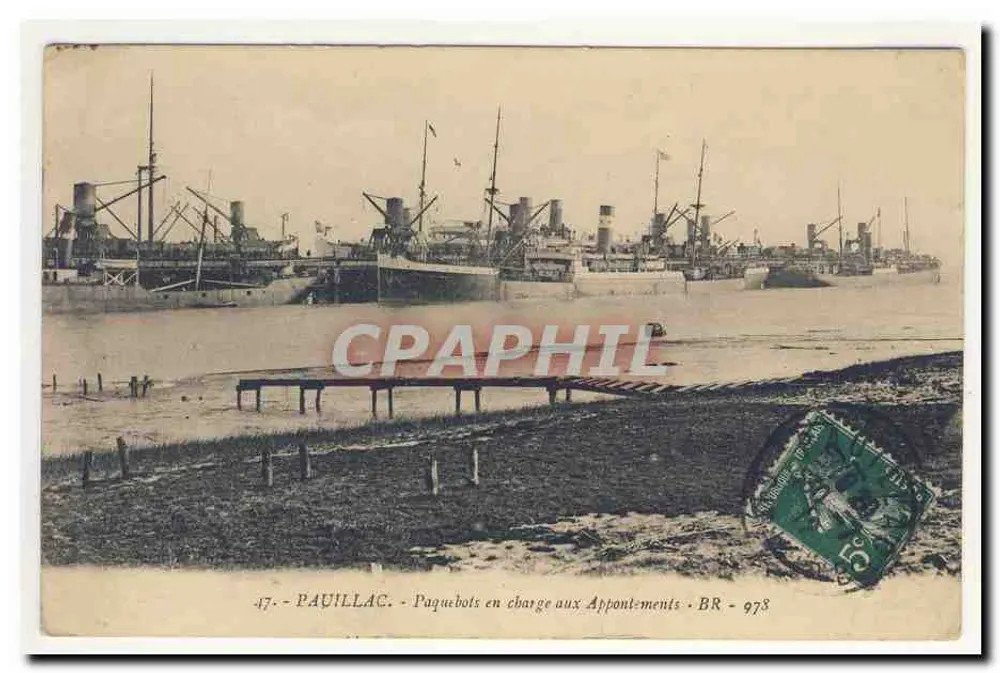 Pauillac — Dampfschiffe, die an den Docks laden — BR 978 - Vorderseite