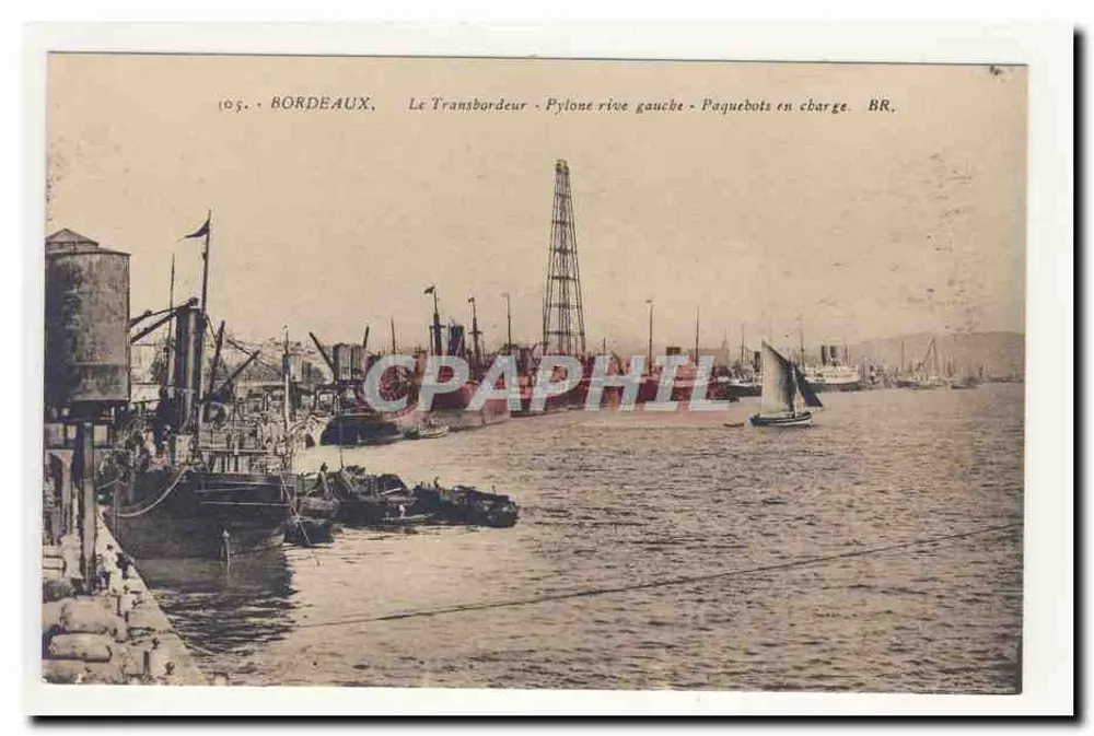 Bordeaux — Der Transbordeur, Pylon linksufer, Schiffe laden — BR. - Vorderseite