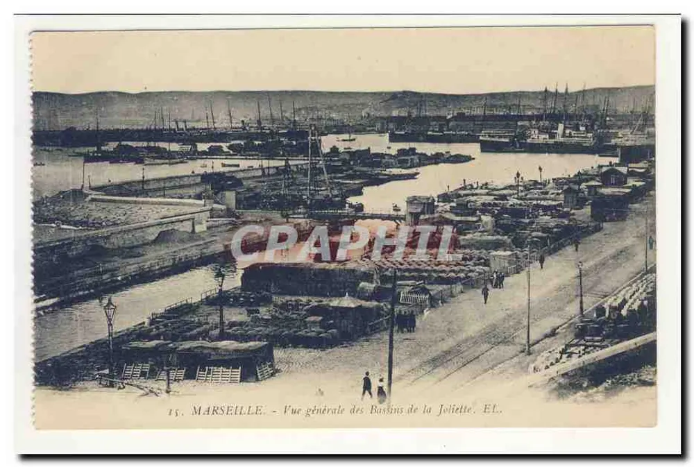 Marseille — Allgemeiner Blick auf die Joliette-Becken — EL. - Vorderseite