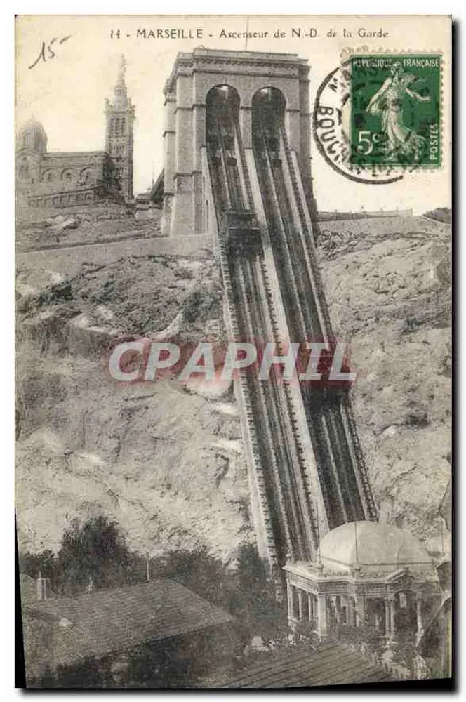 Marseille - Elevador de N.-S. da Guarda — editor desconhecido, n° 14 - Frente