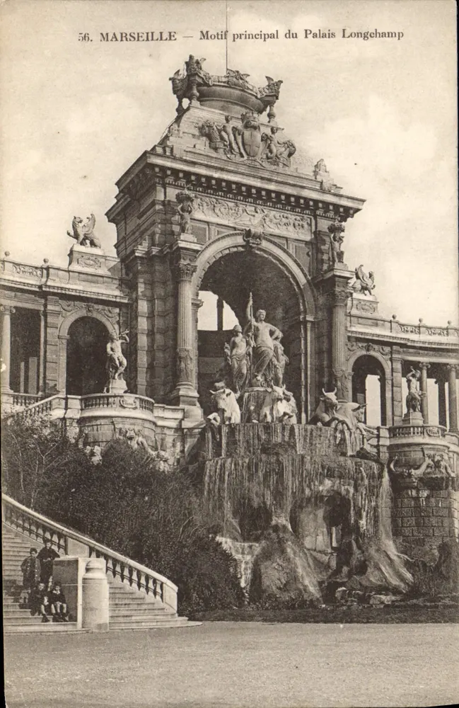 Marseille — Hauptmotiv des Palais Longchamp — unbekannter Verleger, Nr. 56 - Vorderseite