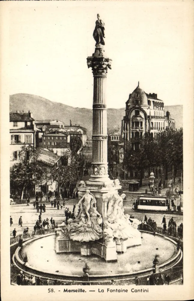 Marsiglia — La Fontaine Cantini — Editore non identificato, numero di serie 58 - Recto