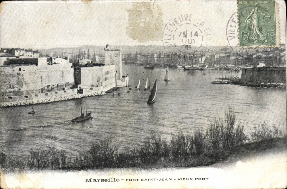 Marseille - Fort Saint-Jean - Vieux Port — Ansicht des Hafens mit Booten — Verlag TAC K PARIS - Vorderseite