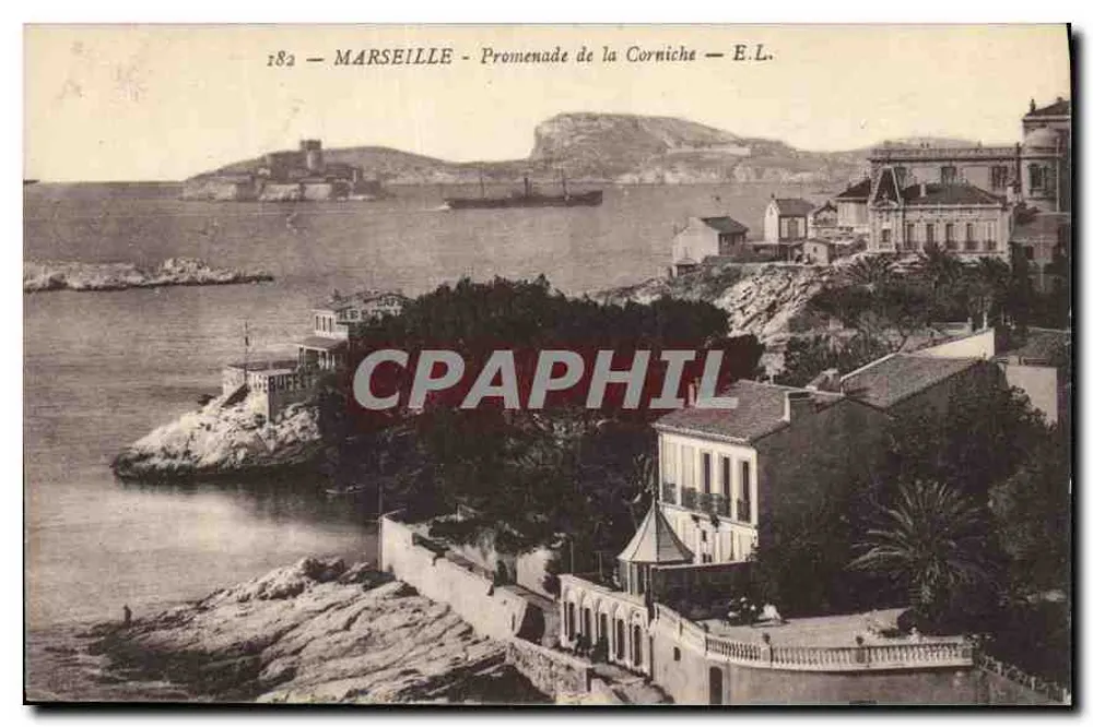Marseille — Promenade de la Corniche — E.L. - Frente