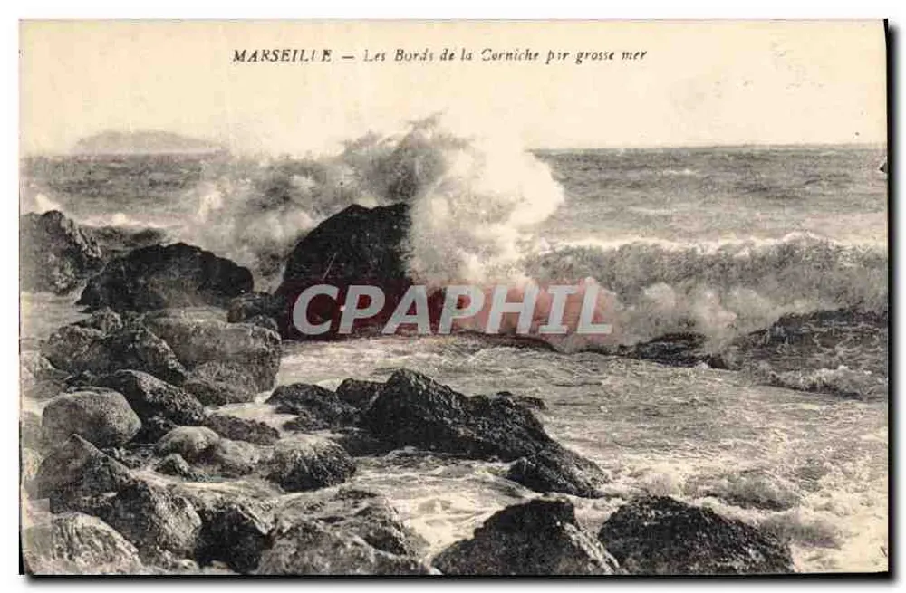 Marsella — Los bordes de la Corniche con mar grueso - Anverso