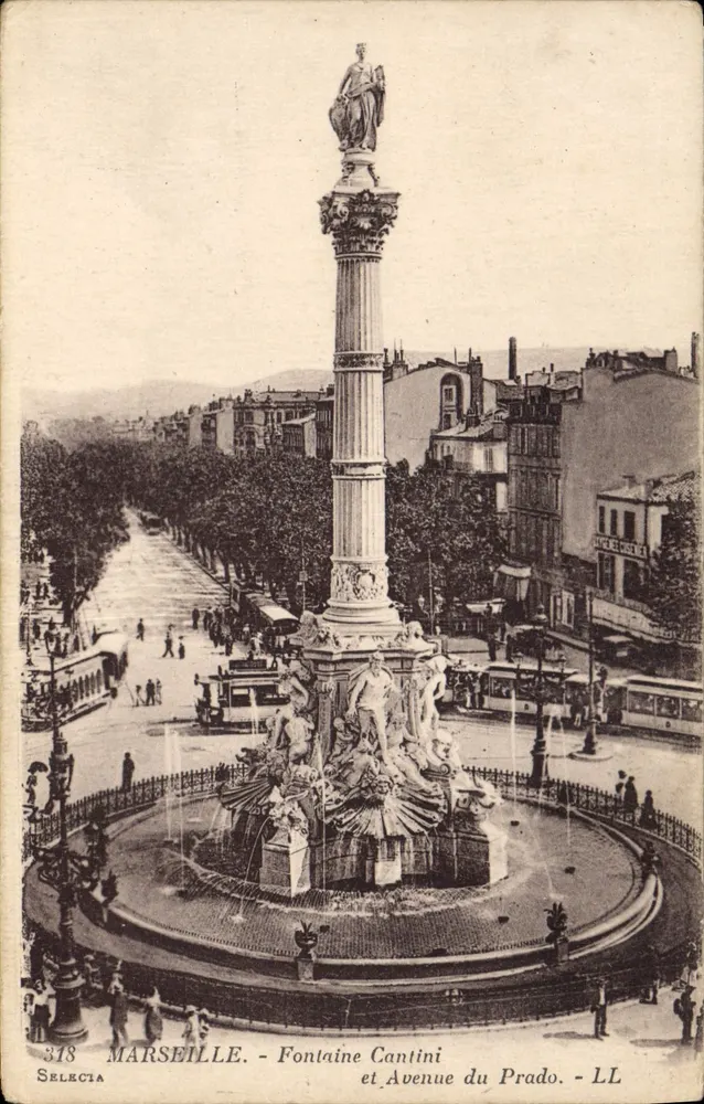 Marseille - Fontaine Cantini und Avenue du Prado — Selectia, n°318 - Vorderseite