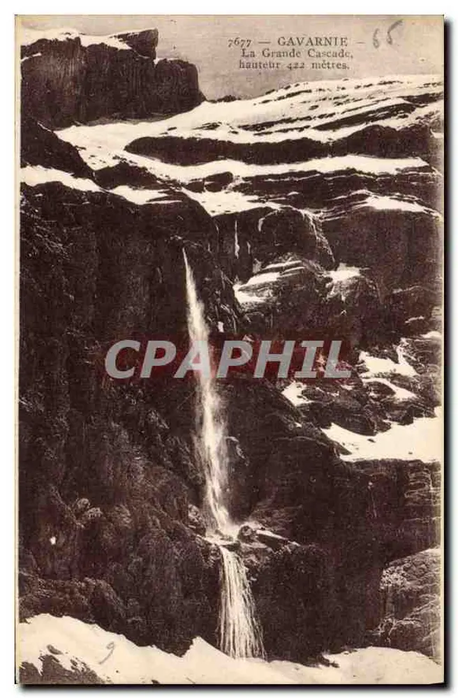 Gavarnie — A Grande Cascata, altura 422 metros — série 7677, editor A.D.I.A. Nice - Frente