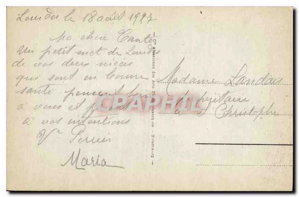 Lourdes - A Basílica e o Gave — editor anônimo, n° 17 - Verso