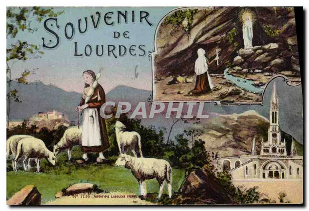 Lourdes — Lembrança de Lourdes — Fototipo Labouche, n° 116 - Frente