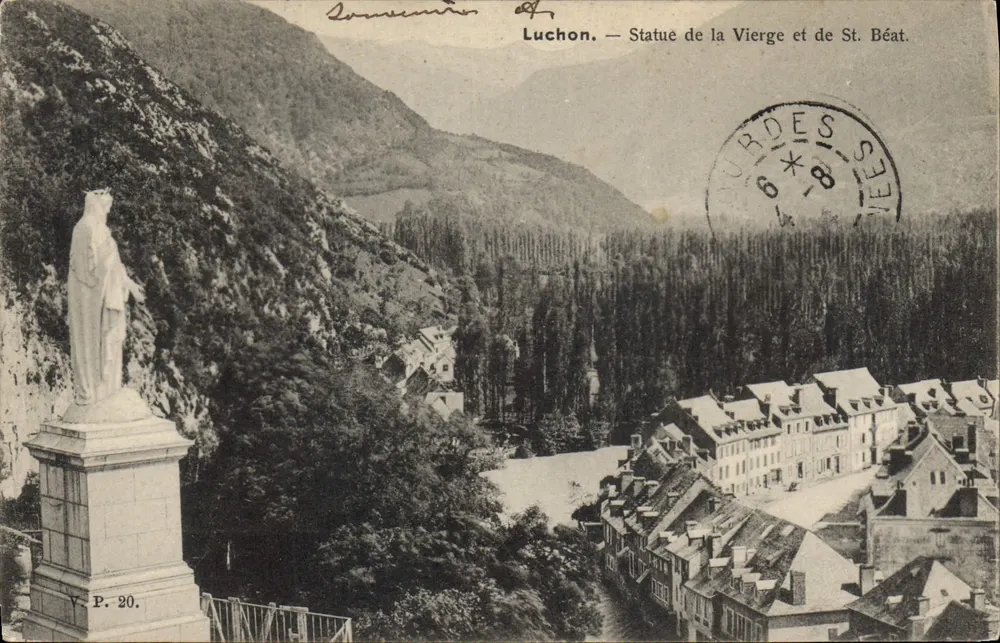 Luchon — Estátua da Virgem e de São Béat — V. P. 20. - Frente