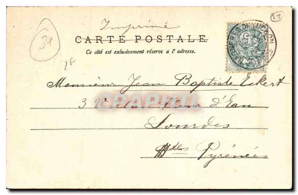 Luchon — Estátua da Virgem e de São Béat — V. P. 20. - Verso
