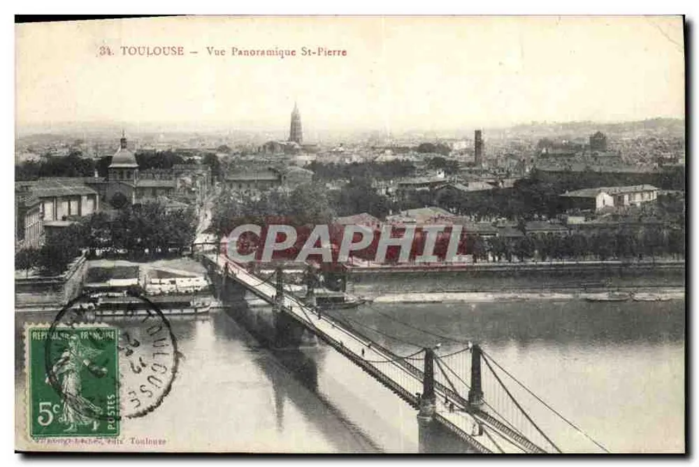 Toulouse — Panoramablick auf St-Pierre — Französische Republik - Vorderseite