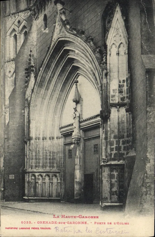 Grenade-sur-Garonne — Tor der Kirche — Phototypie Labouche Frères, Toulouse, n° 1032 - Vorderseite
