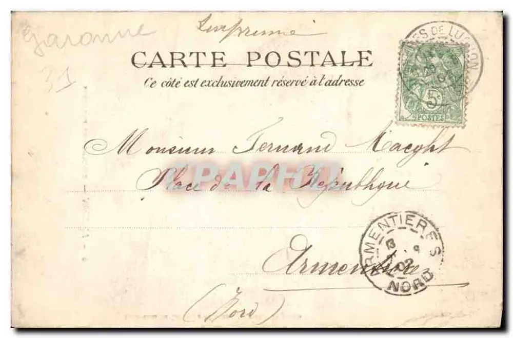 Luchon — Cachoeira dos Parisienses — Coleção de Sartue (4ª série) Depósito - Verso