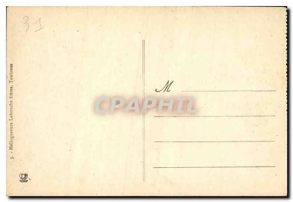 Luchon - Allgemeiner Blick von Cazarilh — Heliogravure Laboada frères, Toulouse, Nr. 31 - Rückseite