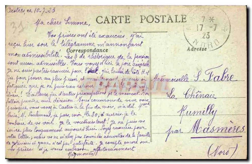Toulouse — O Claustro dos Jacobinos — Édition Castelle, Praça do Capitólio - Verso