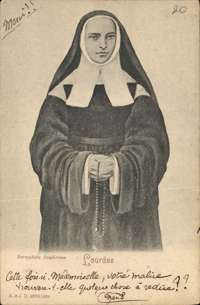 Bernadette Soubirous — Lourdes — R. & J. D. 10785 hina - Frente