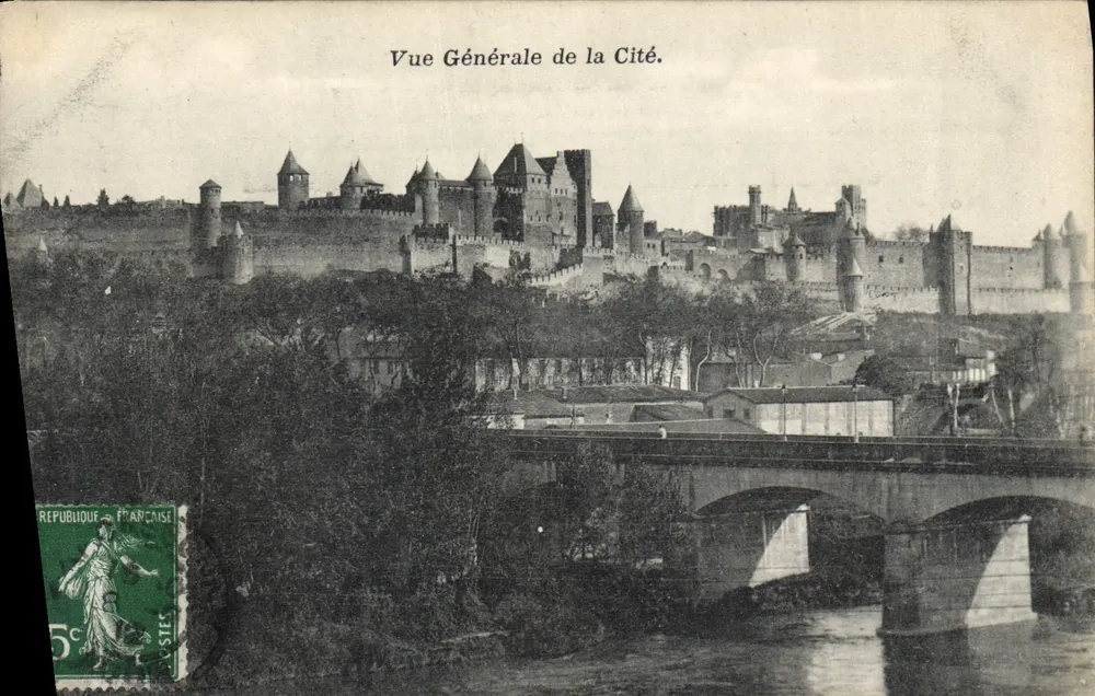 Ogólny widok miasta — Carcassonne — wydawca nie widoczny - Awers