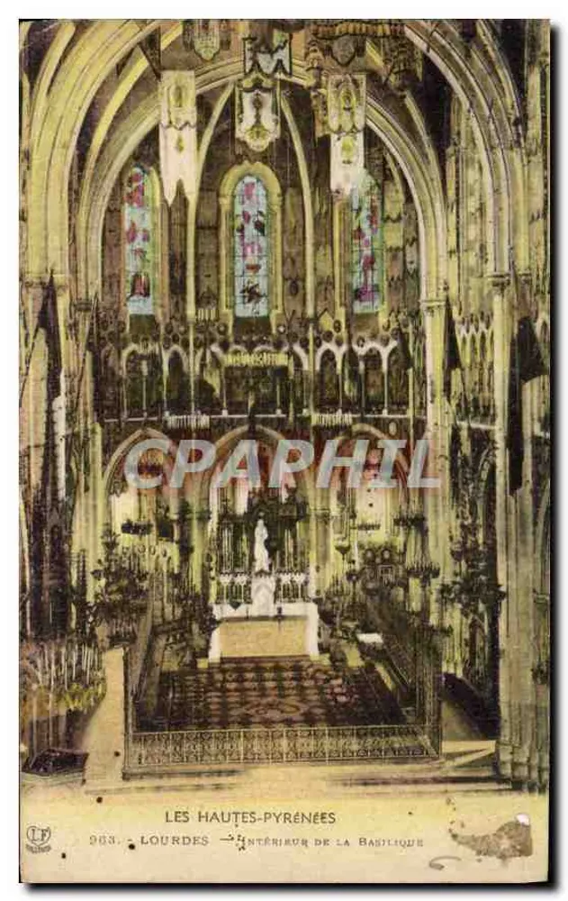 Lourdes — Innenansicht der Basilika — Labouche frères, n° 903 - Vorderseite