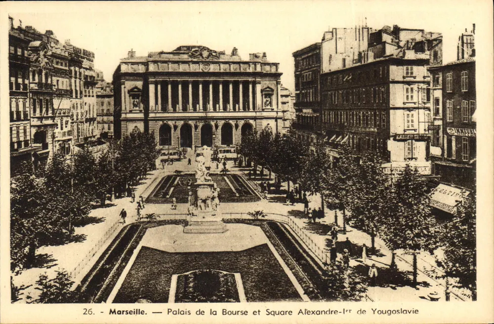 Marseille — Palais de la Bourse und Square Alexandre-Ier de Yougoslavie — A. Tardy, Photo-Edit, Marseille - Vorderseite