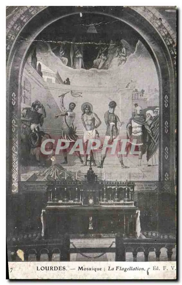 Lourdes — Mosaico: A Flagelação — Éd. F. V. - Frente