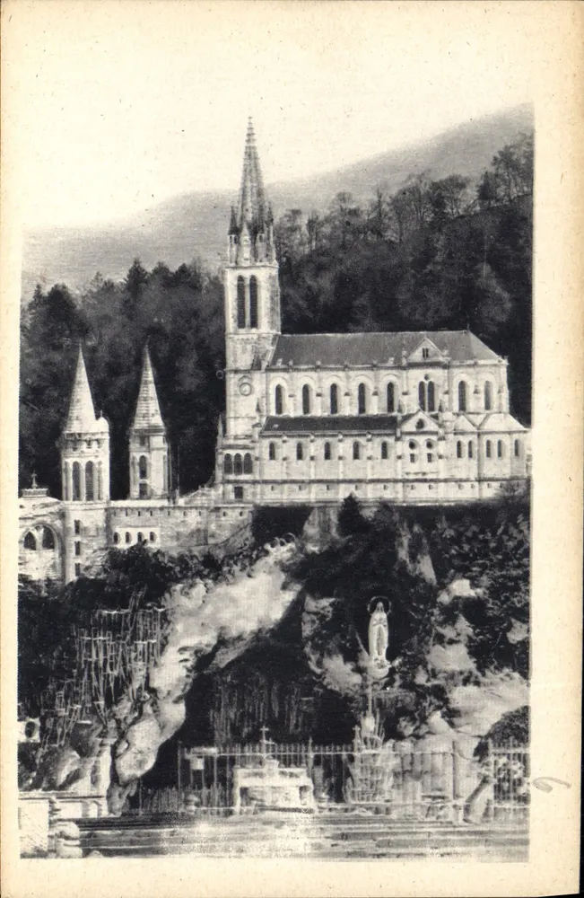 Lourdes — La Grotta e la Basilica — Edit. del Pellegrino del Rosario - Lourdes - Recto