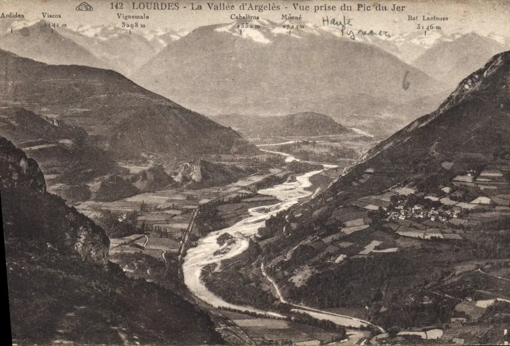 Lourdes - La Vallée d'Argelès - Aufnahme vom Pic du Jer - Vorderseite