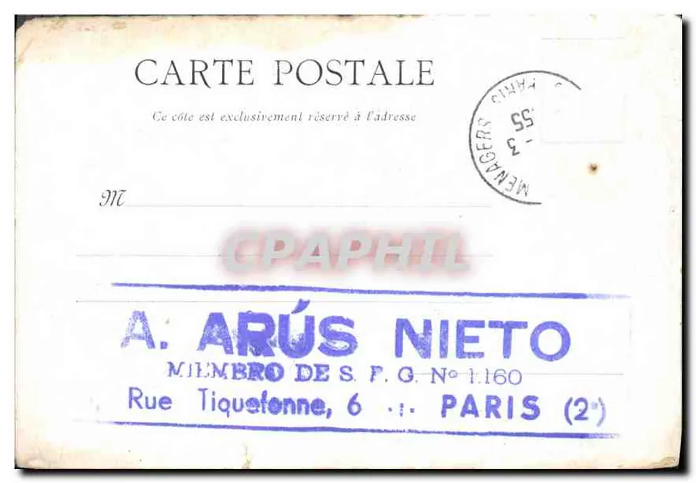 Rodez : Avenida Victor-Hugo — vista urbana com a Fábrica de Cherges — editor Rodez, E. Carrère, Imp. Billicaut - Verso
