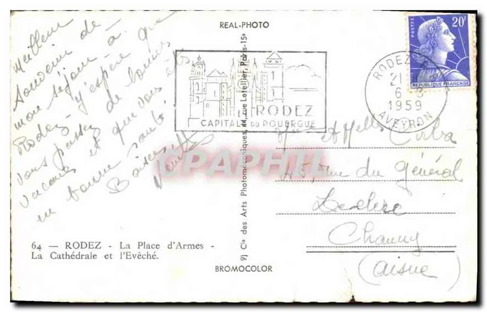 Rodez — La Cathédrale et l'Évêché — Cie des Arts Photomontiques - Rückseite