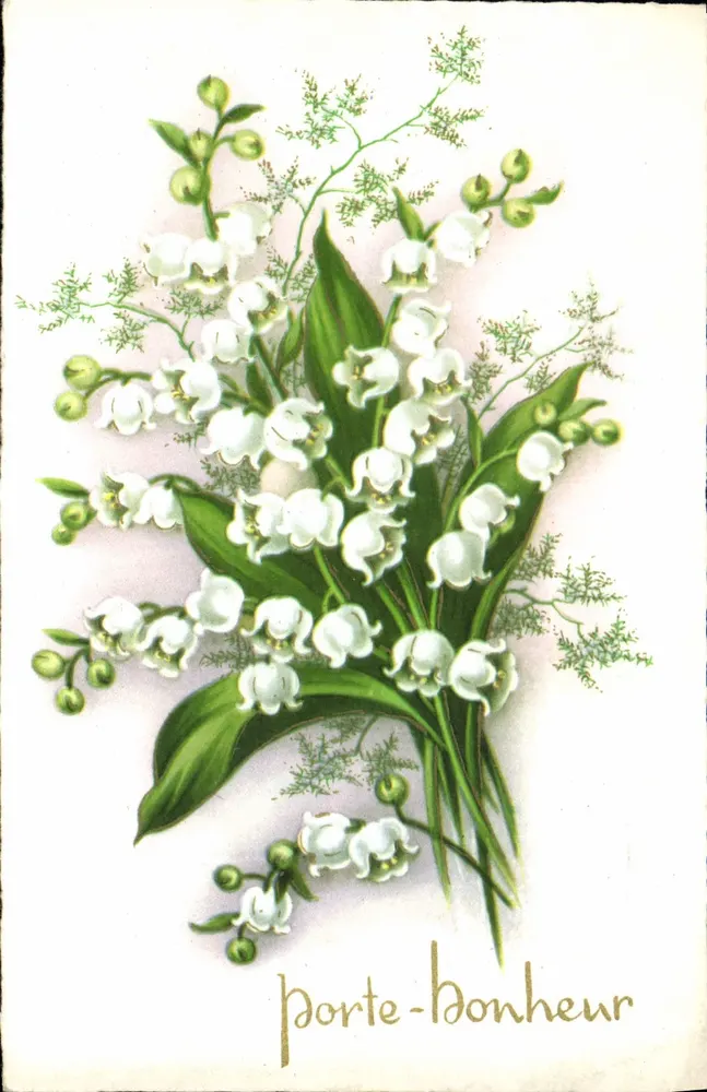 Arranjo de flores de muguet — símbolo de boa sorte — editor não visível - Frente