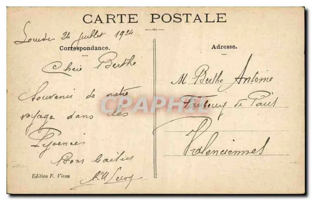 Lourdes — O Calvaire breton — Edição F. Viron - Verso