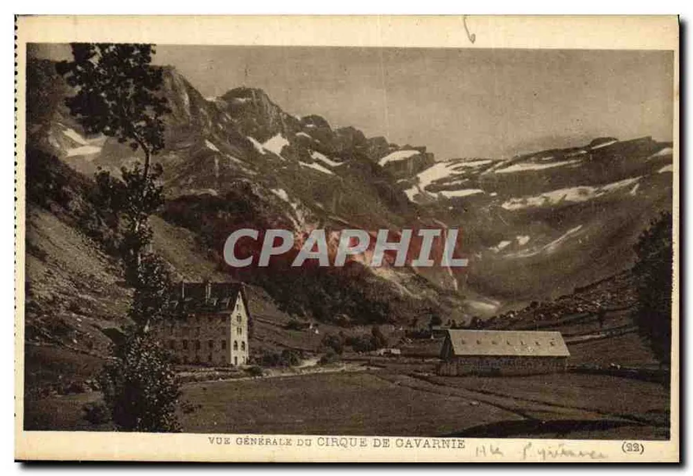 Vista geral do circo de Gavarnie — Héliogravure Labouche frères, Toulouse (33) - Frente