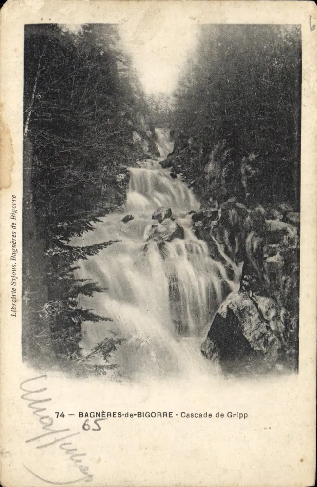 Bagnères-de-Bigorre — Cachoeira de Gripp — Livraria Sojons, Bagnères-de-Bigorre, n°74 - Frente