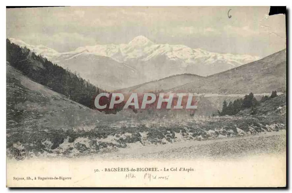 Bagnères-de-Bigorre - O Col d'Aspin — Sajous, editora, em Bagnères-de-Bigorre, n°50 - Frente
