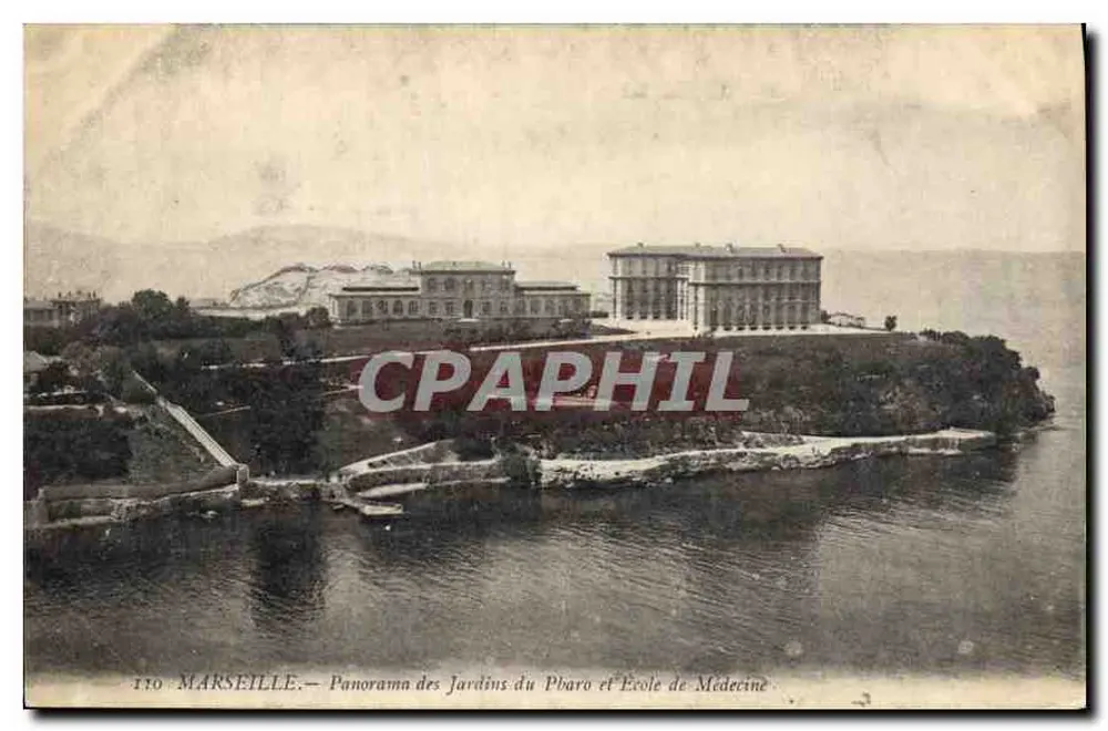 Marseille — Panorama der Jardins du Pharo und Schule für Medizin — n°110 - Vorderseite