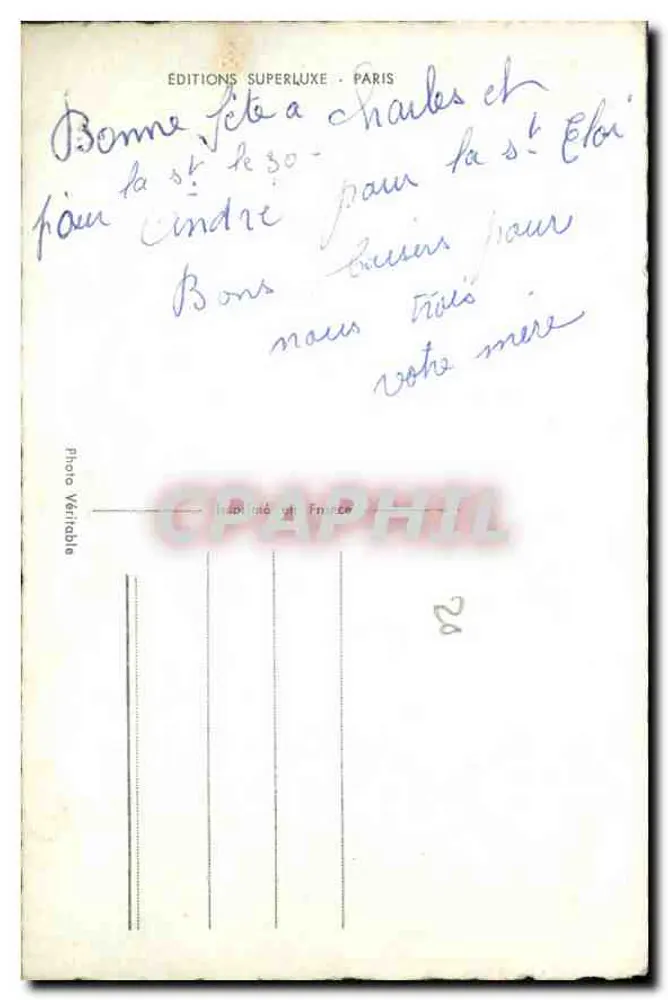 Jovem operário usando furadeira — Vive St Eloi — Éditions Superluxe, n° 601 - Verso