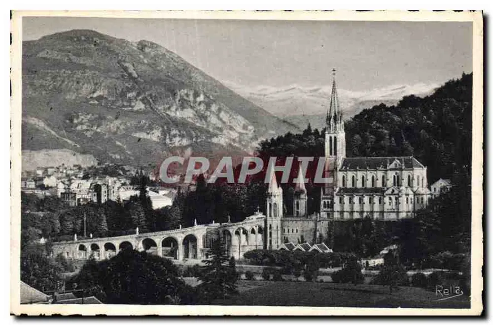 Lourdes — A Basílica e o Pic du Jer — editor Rella, n° 3.323 - Frente