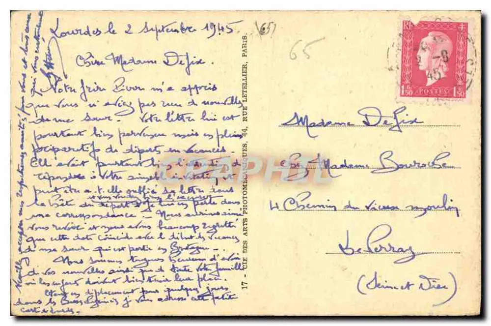 Lourdes — A Basílica e o Gave — Jap - Verso
