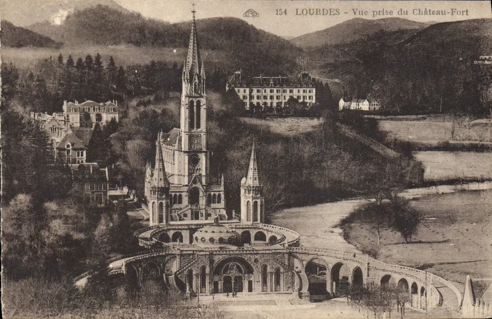 Lourdes — Ansicht vom Château-Fort — Verlag Alsaçanne des Arts Décoratifs, Nummer 154 - Vorderseite