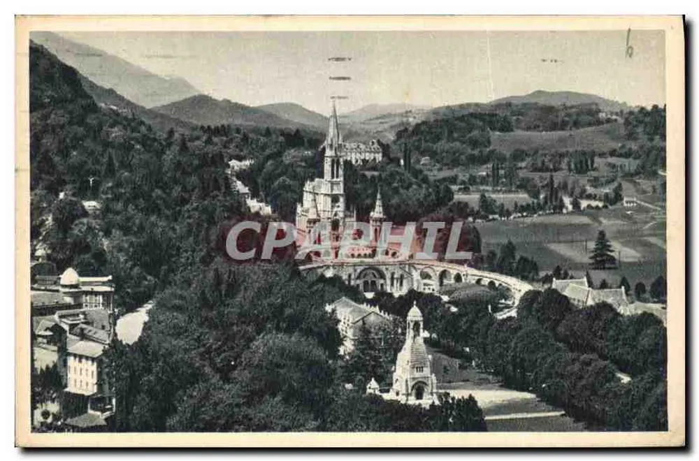 Lourdes — Blick auf die Basilika vom Schloss-Fort — Édition Photo Quimallier, Nr. 32 - Vorderseite