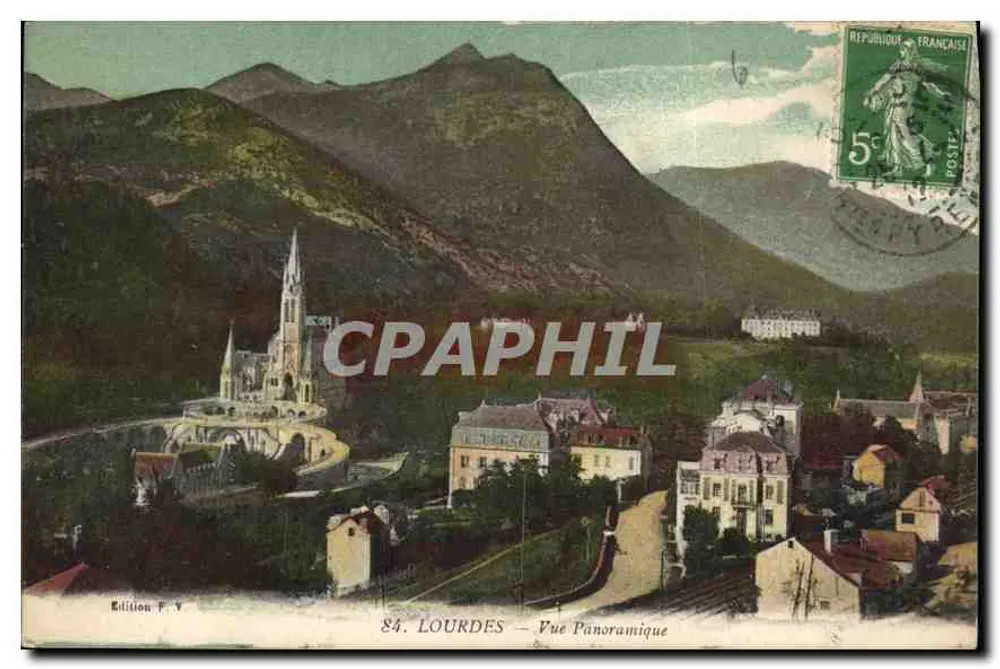 Lourdes — Vista Panorâmica — Édition F. V. - Frente