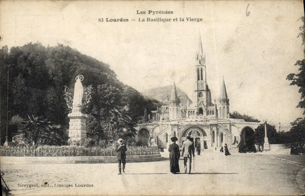 Lourdes — Die Basilika und die Jungfrau — Sireygeol, Verlag, Limoges Lourdes - Vorderseite