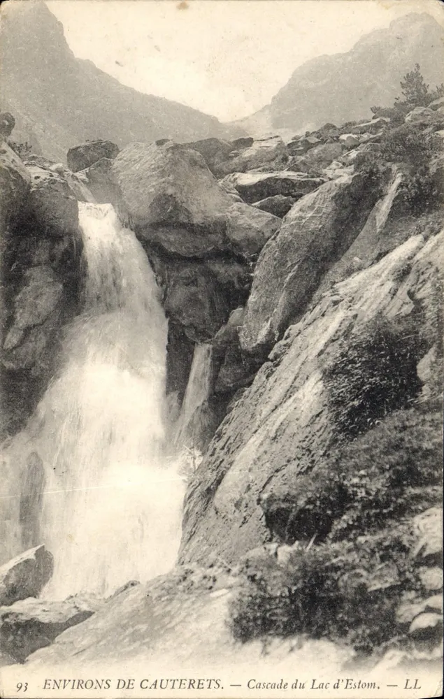 Arredores de Cauterets — Cascata do Lago d'Estom — LL, n°93 - Frente