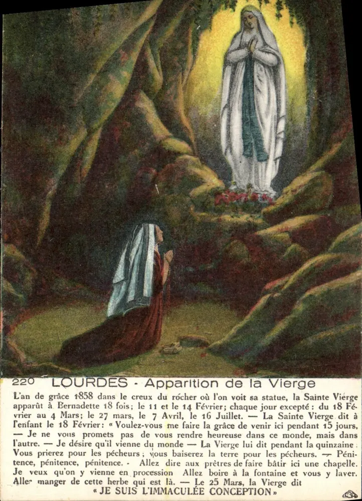 LOURDES - Aparição da Virgem — Académie des Arts Photogéniques, Strasbourg - Frente