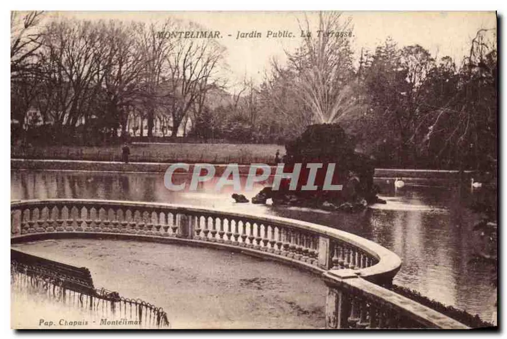 Montélimar - Jardim Público. A Terrasse. - Pap. Chapuis - Montélimar - Frente