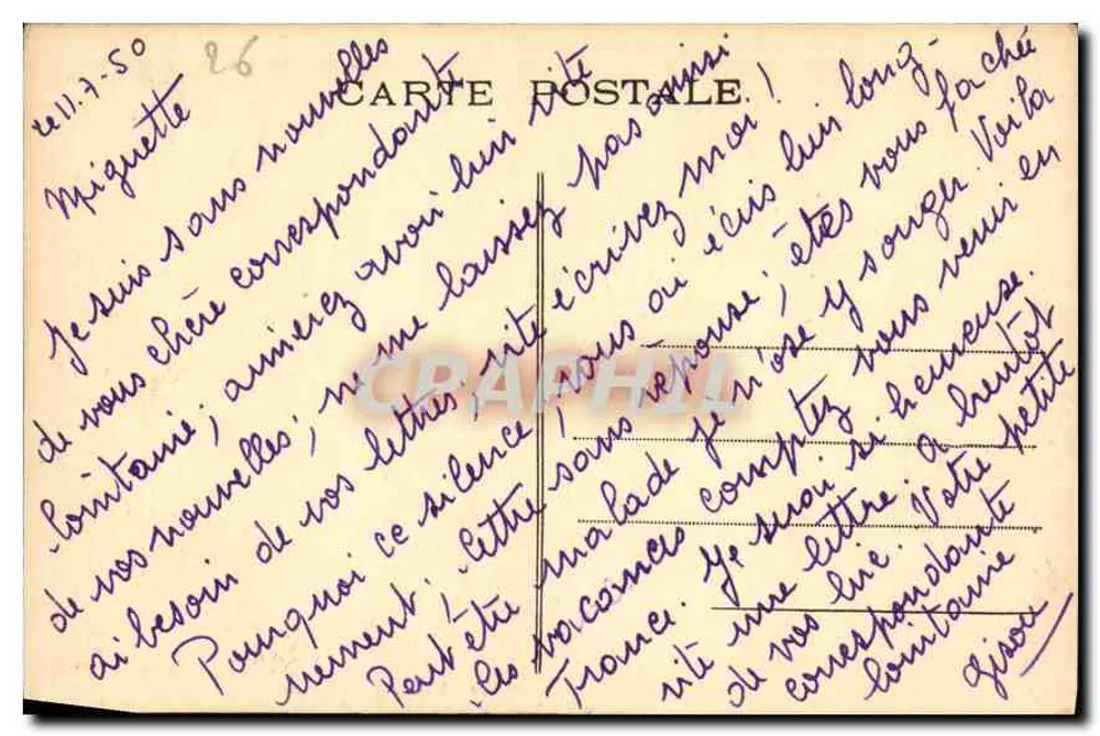 Grignan — Rochecourbière — A mesa de pedra — Lib. F. Baume - Montélimar - Verso