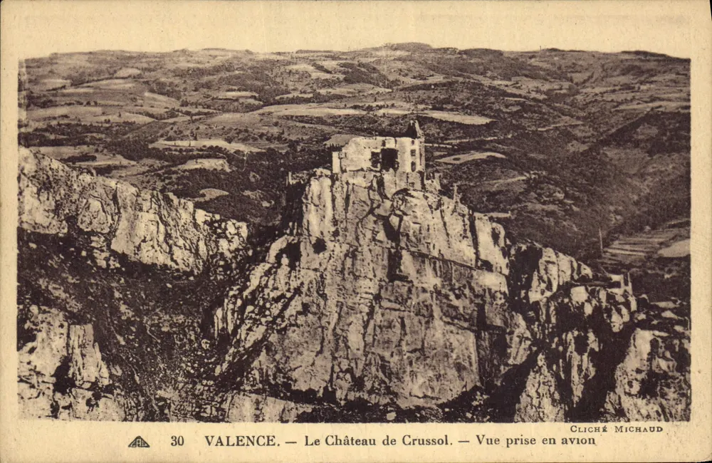 Valence — Schloss Crussol — Aufnahme aus der Luft — Cliché Michaud - Vorderseite