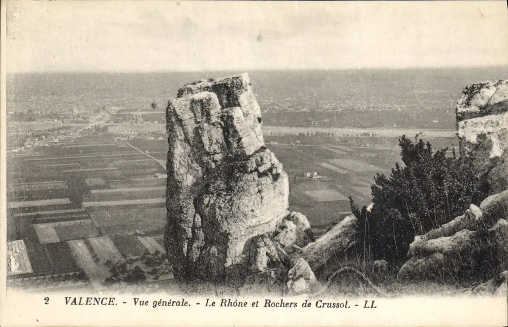 Valence - Allgemeiner Blick - Der Rhône und Rochers de Crussol - LL - Vorderseite