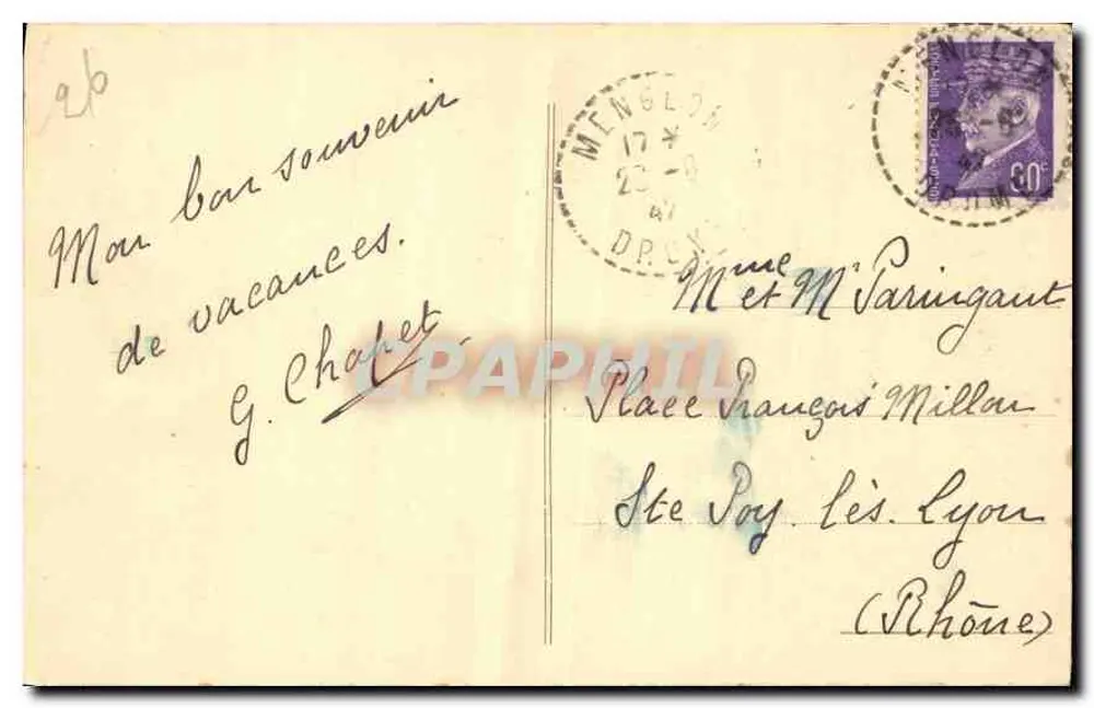 Chatillon-en-Diois — Tunnel der Glaudagestraße — Ed. Joubert, Rec.-Bur. Col. art. « Lux » - Rückseite