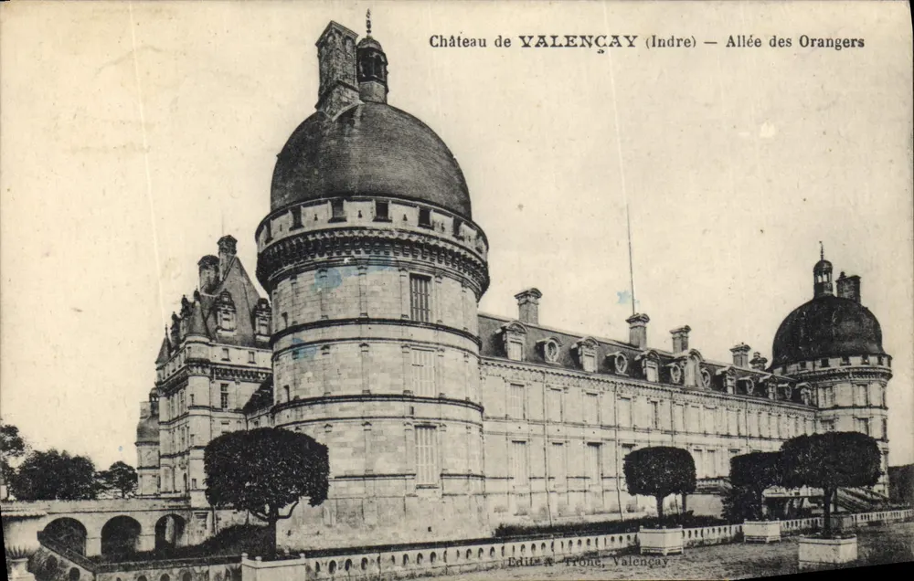 Castelo de Valençay (Indre) — Avenida dos Laranjeiros — Editor Trône, Valençay - Frente
